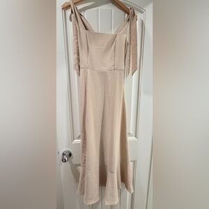 Tie-Strap Cream Maxi Dress